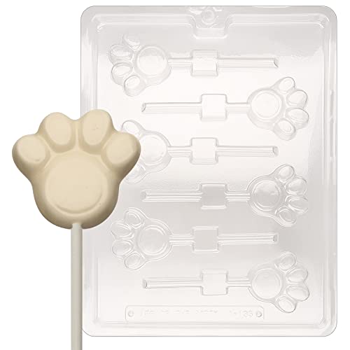 Cybrtrayd Life of the Party A135 Paw Print Lolly Chocolate Candy Mold in Sealed Protective Poly Bag Imprinted with Copyrighted Cybrtrayd Molding Instructions