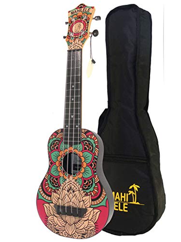 Mahilele 3.0 Ukulélé soprano mandala avec housse Cover
