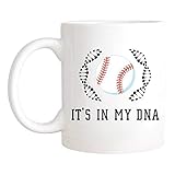 NA Baseball-Kaffeetasse, Tasse für Baseball-Fan, Baseball-Saison-Tasse, Baseball-DNA, Neuheit Kaffeetasse/Tasse