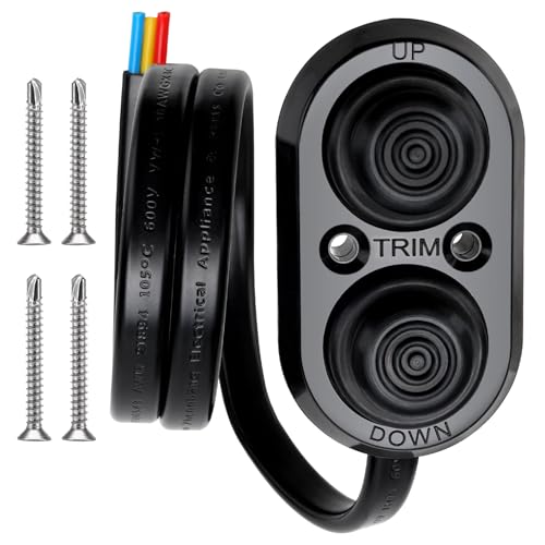 Boat Trim Switch IP67 Waterproof Tilt Trim Switch with Push Button for Fishing Boats Yachts Ships (Black)