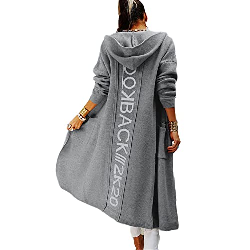 JIAALU Damen Grobstrickjacke Mit Kapuze | Weicher Strickmantel Für Herbst & Winter | Cardigan