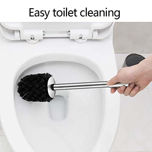 Tourramit Sus304 Brushed Stainless Steel Toilet Brush Toilet Bowl Brush Brosse Toilette Cleaning Brush Caddy Toilet Brush And Holder Bathroom Accessories Silver #TOP7