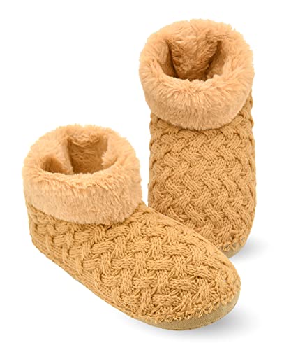 Image of DICUIRD Womens Soft Sole Warm Fluffy Slipper Boots Socks | Fluffy sherpa lining, ultra soft sole, comfy indoor house shoes