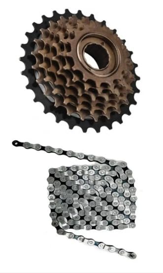 7-Speed Bicycle Freewheel and Chain Set, Multiple Gear Sprocket System for Mountain Bikes-image-35