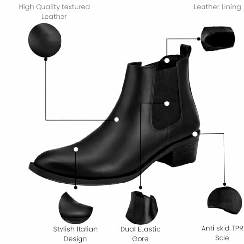 Image of Men's Chelsea Boots | Black Croc Textured Leather | Cuban Heel | Italian Design | TPR Sole | Cushioned Insole
