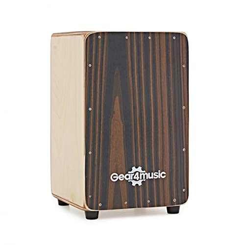 Compacto Cajon de Gear4music con cojín de asiento y Funda de Transporte Ebony