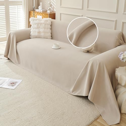 VanderHOME Funda Impermeable Sofa Suave Plaid Sofa Mantas Decorativas para sofás Dormitorio Sala de Estar Sencillo Diseño Resistente a Los Arañazos y Duradera 180 * 130cm-Caqui