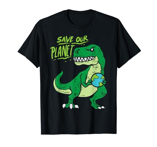 Trex Dinosaur Save Our Planet Earth Day 2021 Boys Men Gift T-Shirt