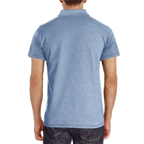 Men’s Athletic Short Sleeve Polo Shirts Casual Moisture Wicking Golf Shirts Buttons Collared Solid T Shirts with Pocket2
