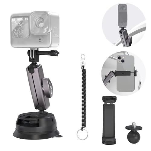 Car Camera Mount with Suction Cup and Ball-Head