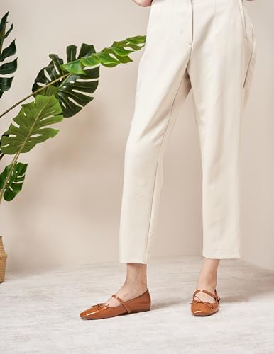 Image of C.Paravano Women's Mary Jane Flats | Square Toe Ballet Flats | Daily Wear Work Shoes | Dress Shoes with Adjustable Straps