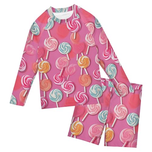 Lollipop Sugar Baby Boys' Toddler Long Sleeved Rashguard Swim Bathing Suit Set B0403730