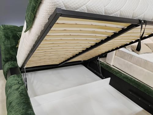 woplus Lattenrost mit Hebemechanismus & Gasdruckfedern Klappbarer Metall Lattenrahmen mit Federholzleisten für Matratzen 140 x 200 cm