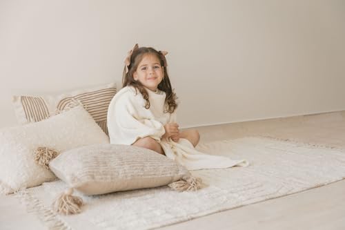 Image of Cuddle Cookie Baby Knit Blanket, 100% Cotton, 40 x 30 inches, Gift Box Included (Ivory)