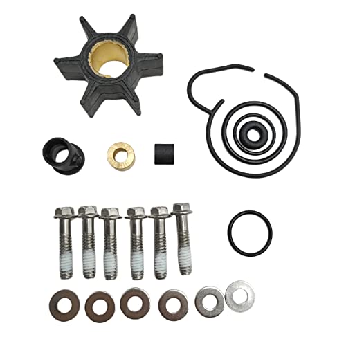 GHmarine 393630 Water Pump Repair Kit Bundle with 396701 Carb Rebuild Kit for Johnson Evinrude 20 25 30 35 HP Outboard Motors 0393630 18-7222