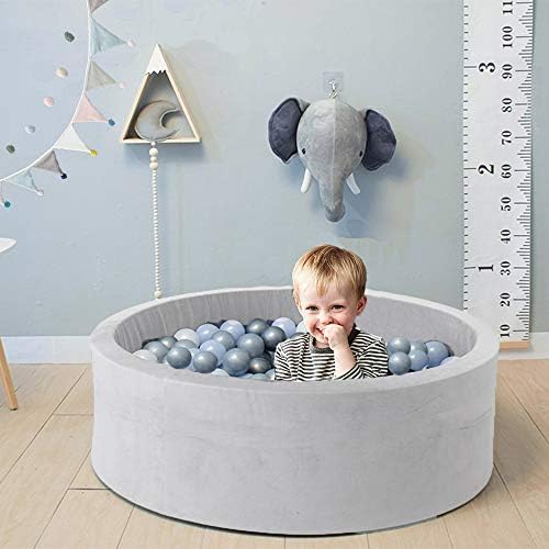 Triclicks Deluxe Kids Ball Pit Grey Kiddie Balls Pool Soft Memory Foam Baby Playpen Indoor Outdoor - Ideal Gift Play Toy for Children Toddler Boys Girls