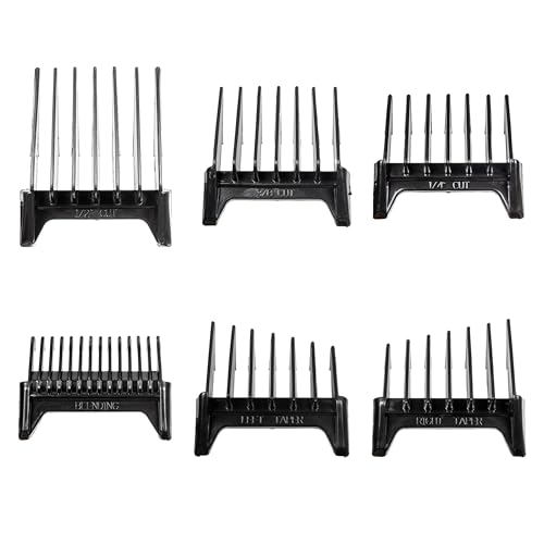 Miaco Set of Six Clipper Guide Combs Compatible with Oster and Raycine Clipper Models 254, 274, 284, 650, 820 & 974