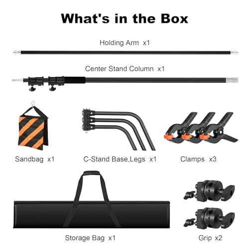 Image of Heavy Duty C Stand 10.8ft /330cm 100% Stainless Steel C-Stand with Boom Arm