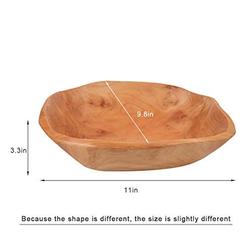 Deziwood Wooden Bowls For Decor, Natural Root Wood Crafts Bowl Salad Serving Bowls, Large Wood Bowl For Fruit Nut Or Decor (10"-12") #TOP5