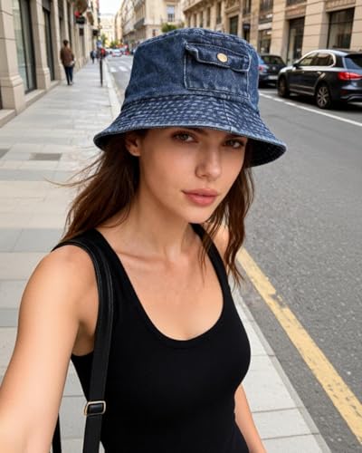 Sombrero Bucket Denim Unisex para Verano y Playa miniatura 2