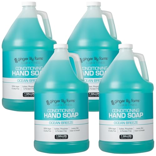 Ginger Lily Farms Club &amp; Fitness Hand Soap, 128oz/4pk, Ocean Breeze