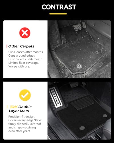 Image of 3W Floor Mats & Carpet for Toyota Tacoma 2024-2026 Double Cab Automatic