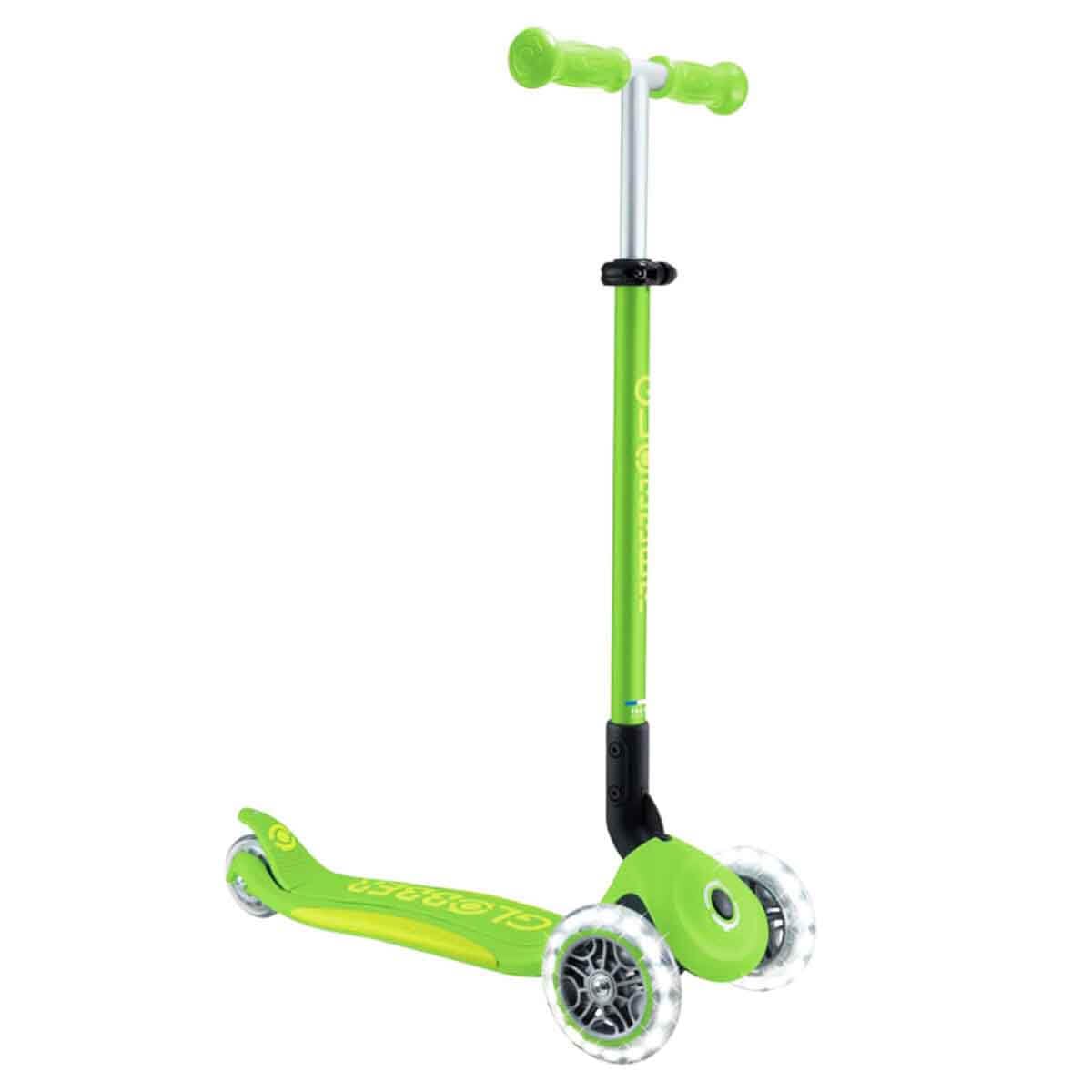 GLOBBER Primo Foldable Plus Lights Roller - Patinete infantil a partir de 3 años - Scooter 120/80 mm - ABEC 5 de 3 ruedas con ruedas LED - Altura regulable