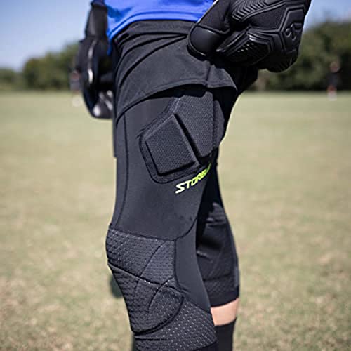 Storelli BodyShield 3/4 Goalkeeper Leggings 2, High-Impact Protection, Sweat-Wicking UV-Resistant Athletic Bottoms for Soccer3