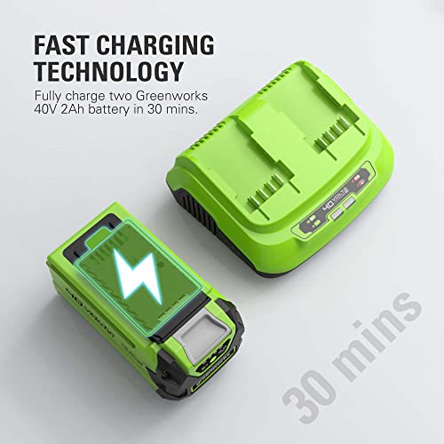 Image of Greenworks 40V 8A Dual Port Rapid Charger(Genuine Greenworks Charger)
