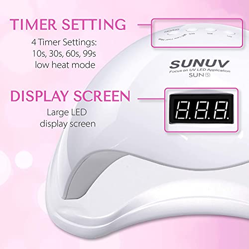 Bunny Nail Studio Uv Lamp For Nail | Sun 5 Uv Led Nail Lamp | Gel Nail Polish Uv Light | Nail Polish Dryer Uv lamp | Uv Lamp For Nail Art | Manicure Pedicure Uv Lamp | 48w - Image 2