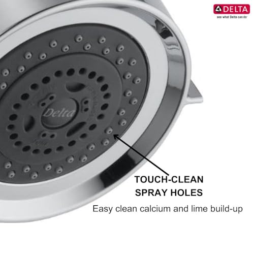 Image of Delta Faucet 4.4 inches (113 mm) Round 3 Setting Touch-Clean Showerhead for Bathroom I Overhead Shower Head with Full Body, Massaging, Soft Drench Sprays I Chrome RP48590