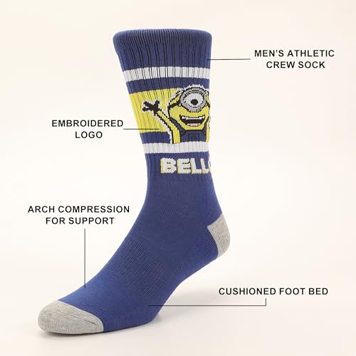 Minions Minion Bello Mens Athletic Crew Socks2