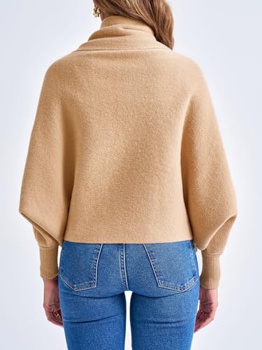 Image of Saodimallsu Womens Open Front Cardigan Batwing Long Sleeve Shawl Chunky Knit Loose Fall Poncho Sweater Coats