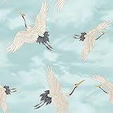 Catherine Lansfield Cranes Tapete Enteneiblau