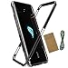 MME ASUS ROG 2 Phone Case Bumper Metal Luminous Rubber Corner Shockproof Full Body Protection with Tempered Glass Screen Protector and Anti-Scratch Carbon Fiber Skin Back (Black)