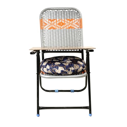 Image of Industries Work from Home (WFH) & Study from Home (SFH) Folding Chair with Strong Square Handle + 6 mm pad for Laptop and Reading (M-6) Iron, Multicolour