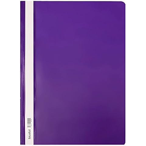 20 x Purple Clear Cover A4 Presentation Project Folders Hard Document File Organiser Holder Case 2 Prong Display Cover