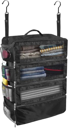 Armoire instantanée pour valise, cubes d'emballage suspendus, organiseur de valise, organiseur de bagages de voyage, étagères de voyage pliables à...
