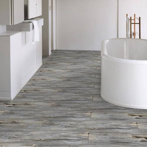 Image of Peel and Stick Floor Tile, Vinyl Flooring Self Adhesive and Durable, Natural Wood Look Floor Tiles Peel and Stick Waterproof for Transfer Bedroom, Kitchen, RV, Bathroom and Living Room (10 PCS)