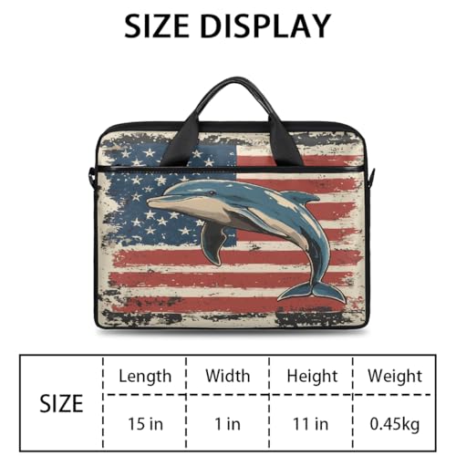 Maletín Vintage Bandera Americana para Laptop 15 pulgadas miniatura 2