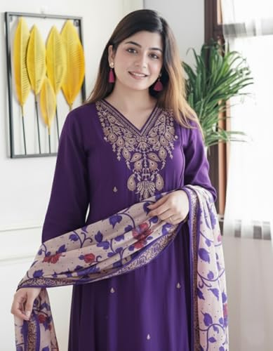 Image of KLOSIA Women Embroidery Kurta and Pant Set with Dupataa