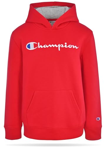 Champion Boys Hoodie for Kids Sweatshirt Fleece Youth Pullover With Hood (US Alpha X-Large Regular Signature Lychee Red)