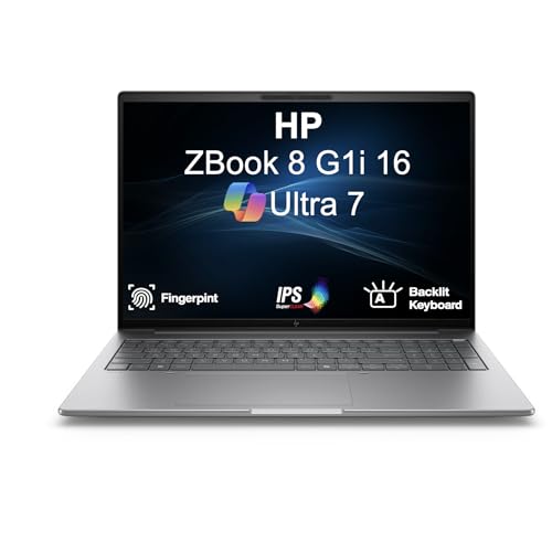Image of HP ZBook 8 G1i 16 Mobile Workstation 16.0 inch 60Hz IPS WUXGA Display (Intel Ultra 7-255H, Intel Arc 140T Shared, 64GB DDR5, 512GB PCIe SSD, Backlit KB, Fingerprint, Win 11 Pro) w /DKZ USB Port Expander