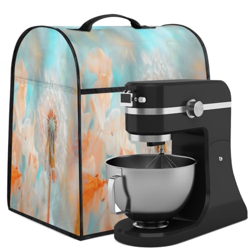 Coffee Maker Cover Flower Dandelion Kitchen Appliance Covers Small Appliance Covers Blender Cover Juicer Cover Dust Covers for Kitchen Appliances with Top Handle and Pockets,Washable,B676