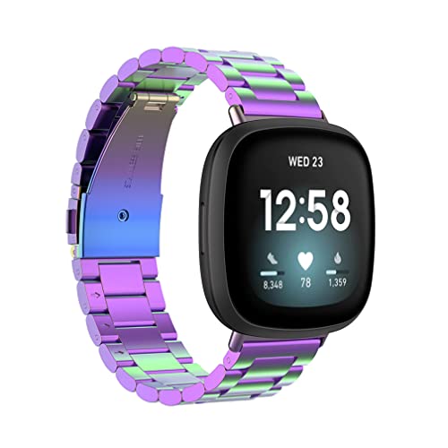 Compatible with Fitbit Versa4/ Sense2 ohAXeX| A߂ȒP AStainless Steel voh for Fitbit Versa3/ Sense X}[gEHb` (p[v)