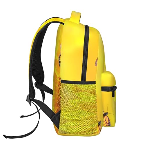 Mochila de senderismo impermeable EdWal con estampado exclusivo de mariposas y girasoles 3