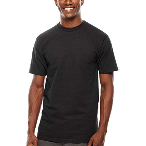 Stafford 100% Heavyweight Cotton Crew Neck Black T-Shirts Pack of 2 (Large)