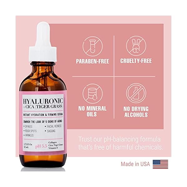 pH-Balancing-Hyaluronic-Acid-Face-Serum-Collagen-Cica-Tiger-Grass-Anti-Aging-Serum-for-Instant-Hydration-Expression-Lines-Pure-Hyaluronic-Acid-Serum-for-Face-and-Neck-by-Medix-55-175-Oz Medix 5.5 pH-Balancing Hyaluronic Acid Face Serum Collagen & Cica (Tiger Grass) Anti Aging Serum for Instant Hydration & Expression Lines Pure Hyaluronic Acid Serum For Face & Neck, 1.75 Fl Oz