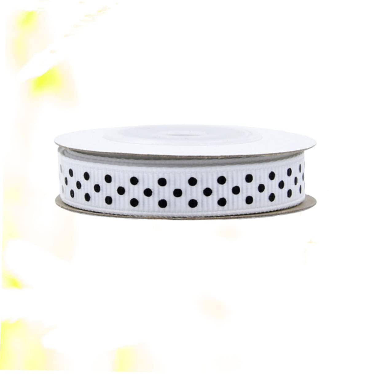 STOBOK 15rotoli Nastro Pois Doppio Yarde Di Raso Ribbed Per Decorazioni Feste Confezioni e Progetti Fai Da Te Bianco