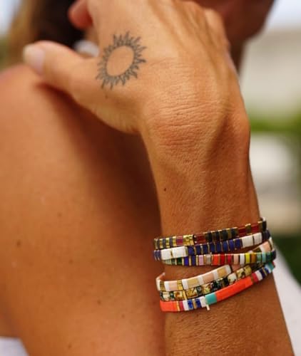 Image of KELITCH Women Pearl Beaded Bracelet Tila Stretch Bracelets Candy Colors Friendship New Jewelry